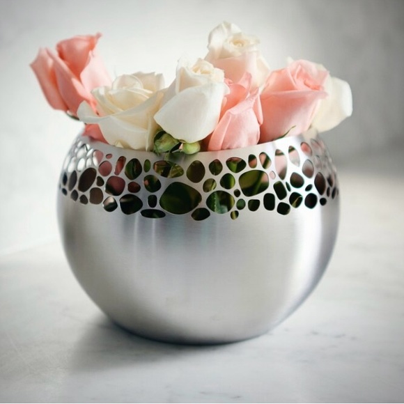 Steelforme | Stones Laser Cut Stainless Steel Large Flower Vase | EUC - Picture 6 of 9